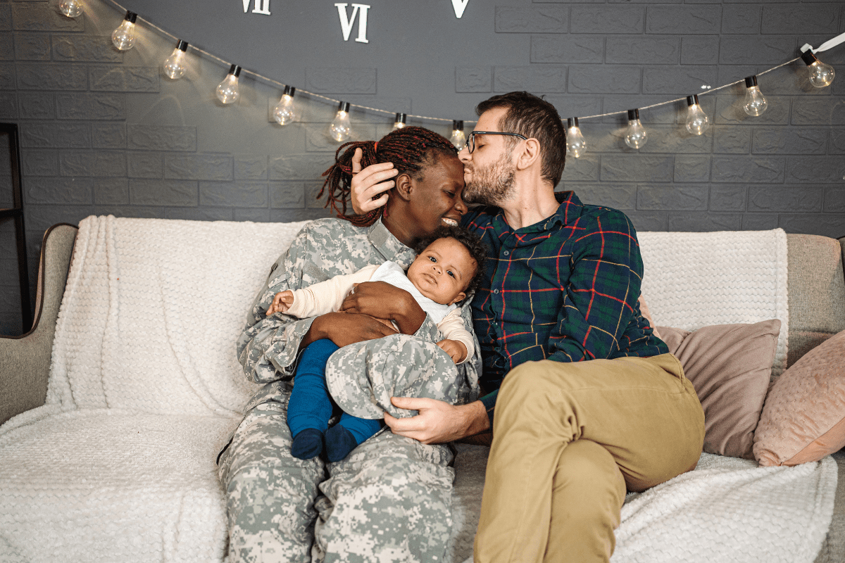 military family, interracial couple