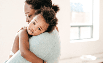 Mom holding baby