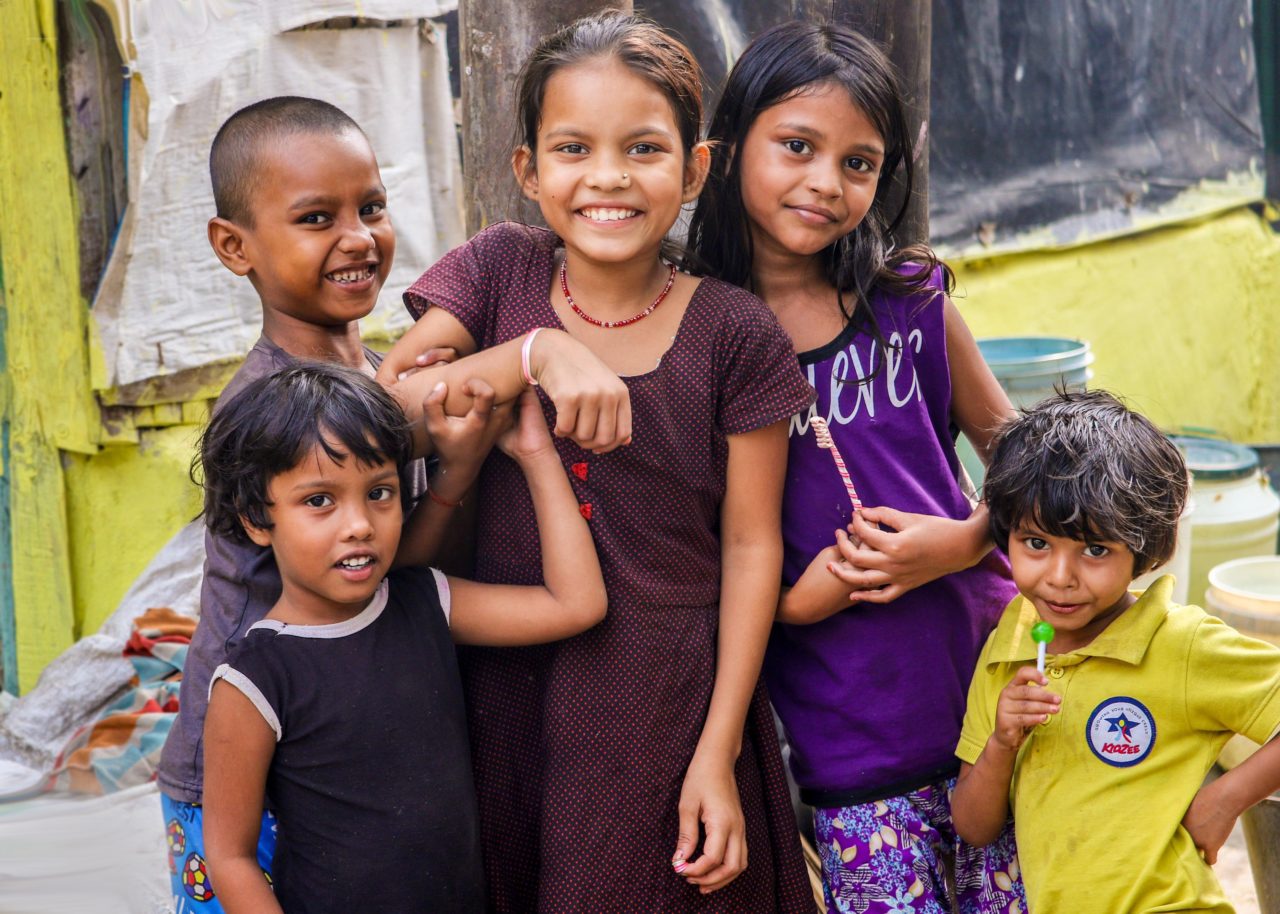 group of children in india