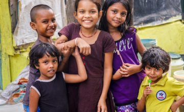 group of children in india