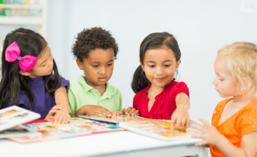 group of children reading