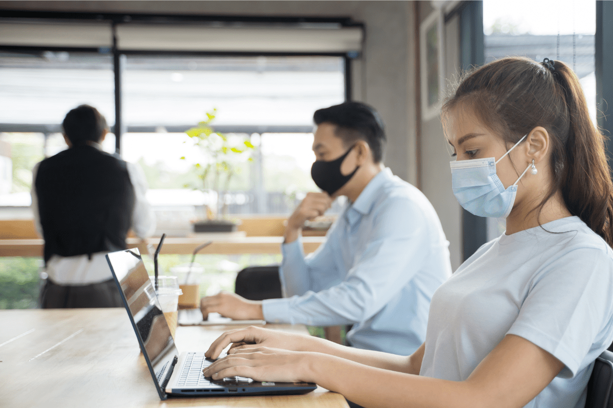 workers wearing masks