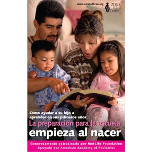 Flyer cover in Spanish: Preparation for school begins at birth