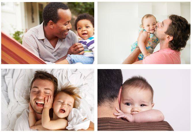 Dad and baby collage