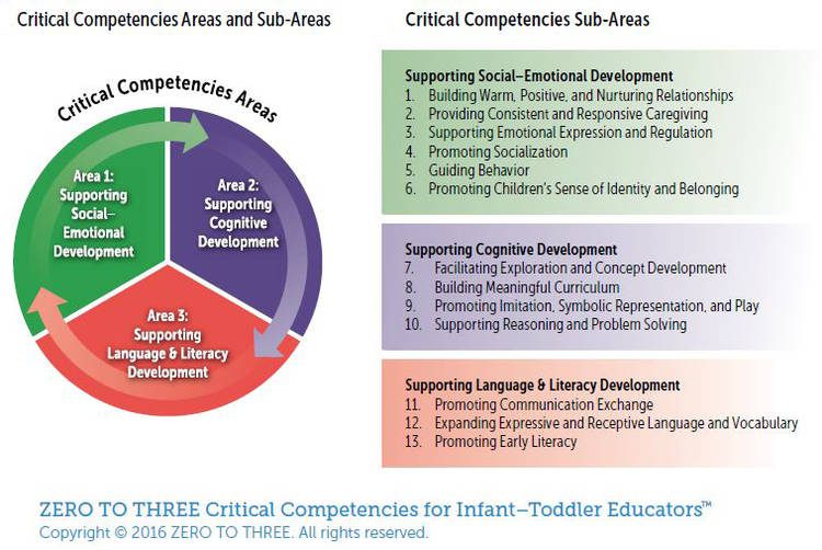 Infographic Critical Competancies Areas and Sub-Areas Zero to Three
