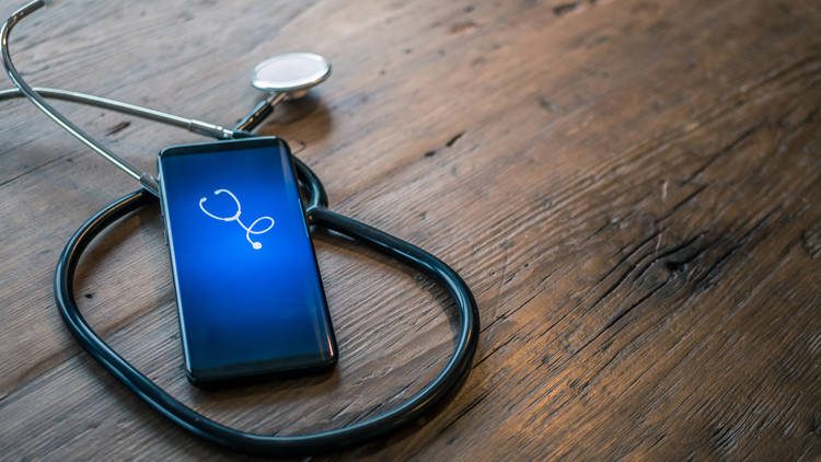 Telehealth with cell phone and stethoscope