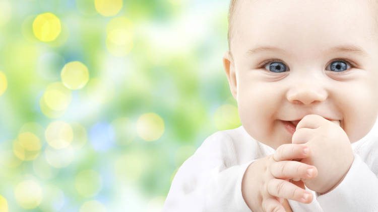 Infant sucking on fingers