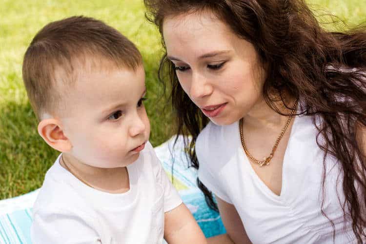 Woman and toddler