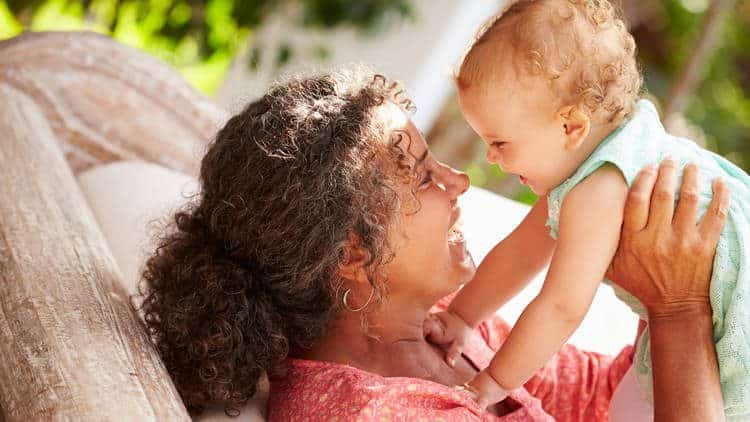 grandma holding baby