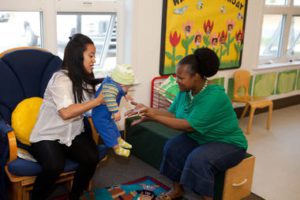 childcare providers in classroom