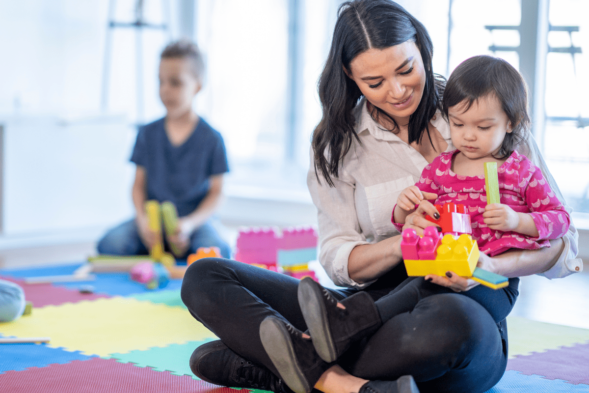 childcare holding child