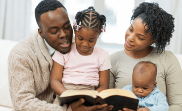 black family reading