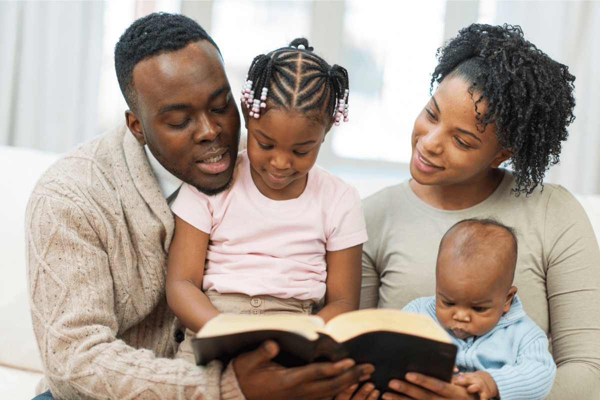 black family reading