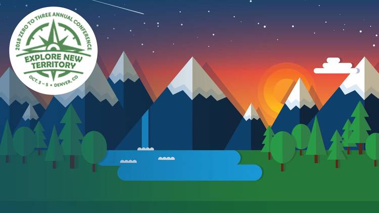 2010 Zero To Three Annual Conference graphic of sunset with mountains and trees and stars