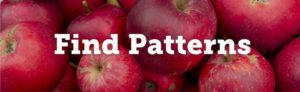 The words "Find Patterns" over apples