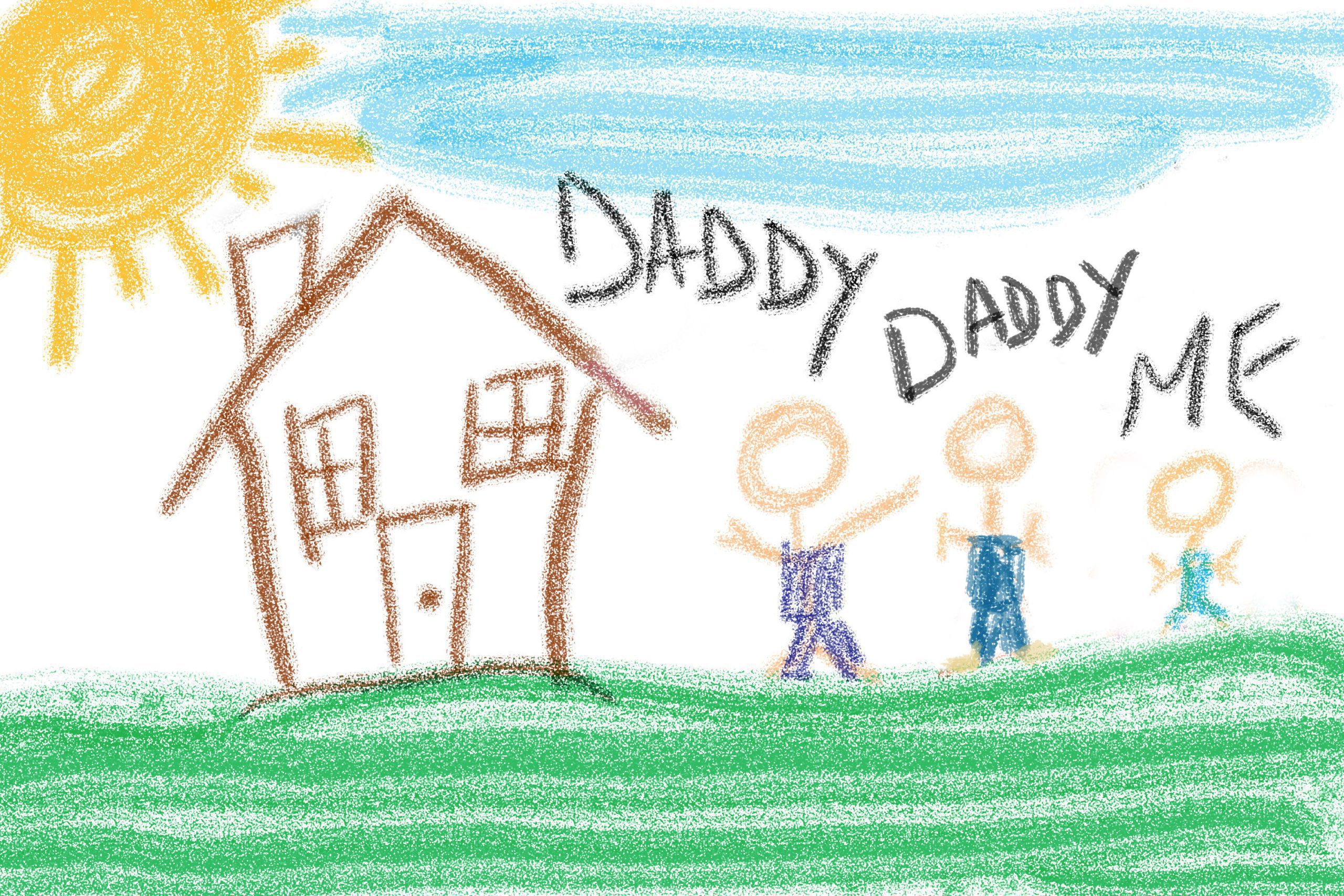 daddy daddy and me child's drawing