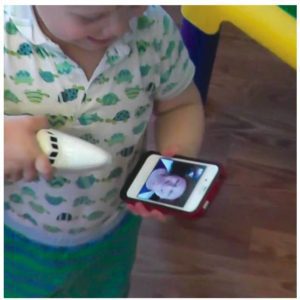 Toddler with phone