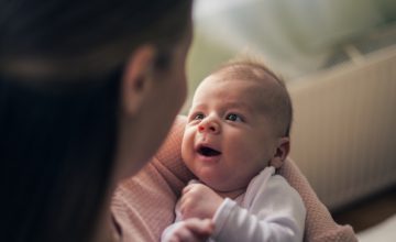 Mother gazing at baby