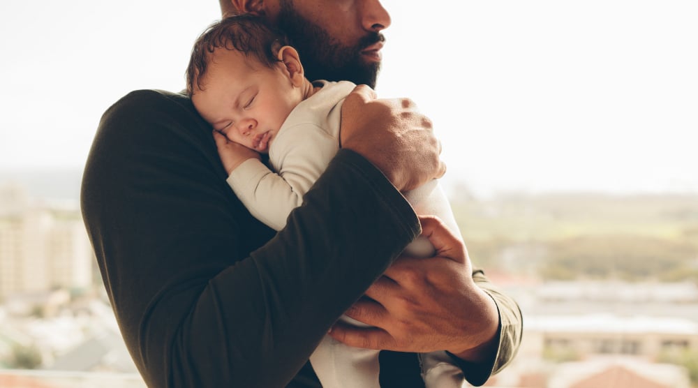 babyfam, love,offspring,small,parent,hands,young,innocent,father,kid,boys Man carrying his sleeping son. Newborn baby boy in his father's arms.