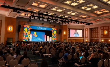 Photo of a large auditorium at early childhood conferences