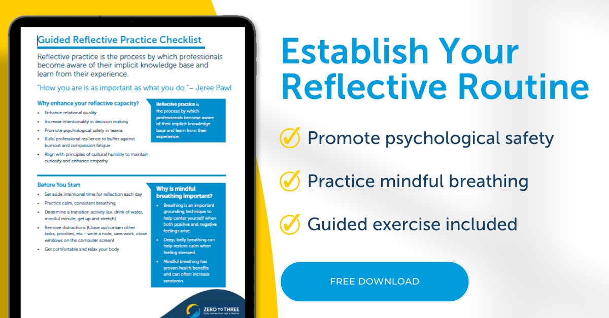 Promotion graphic for the Reflective Practice for Early Childhood Professionals Daily Checklist