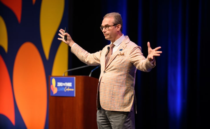 A plenary speaker on the main stage