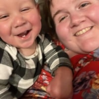 Megan and baby Brayden, a 2025 Strolling Thunder family from Maine