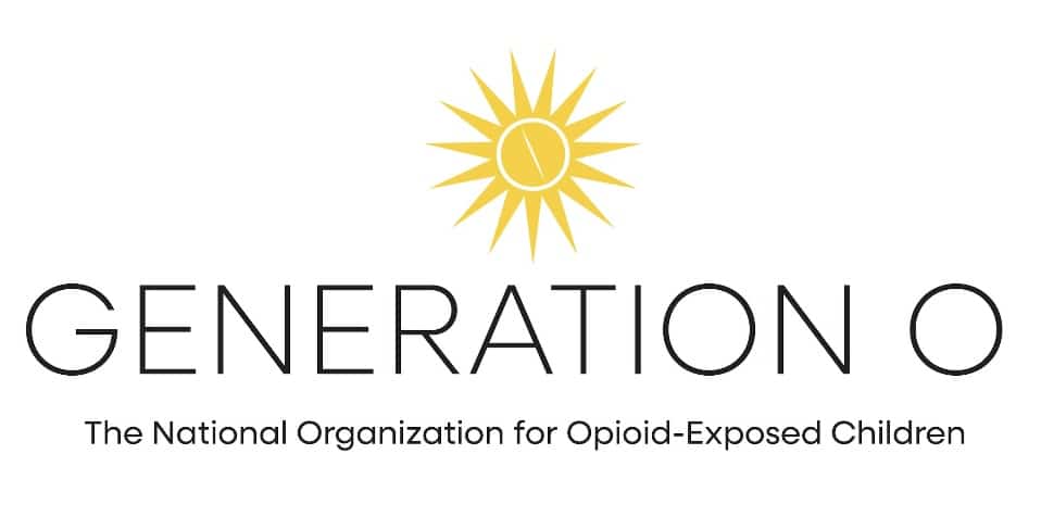 text that reads generation O the national organization for opioid-exposed children with a sun above the word generation
