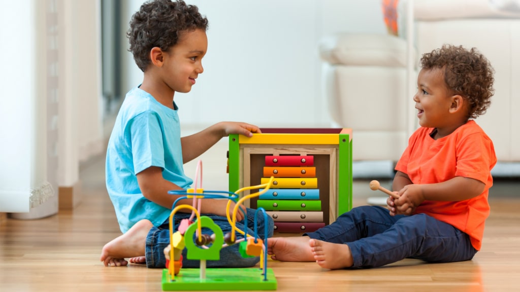 children engaged in parallel play